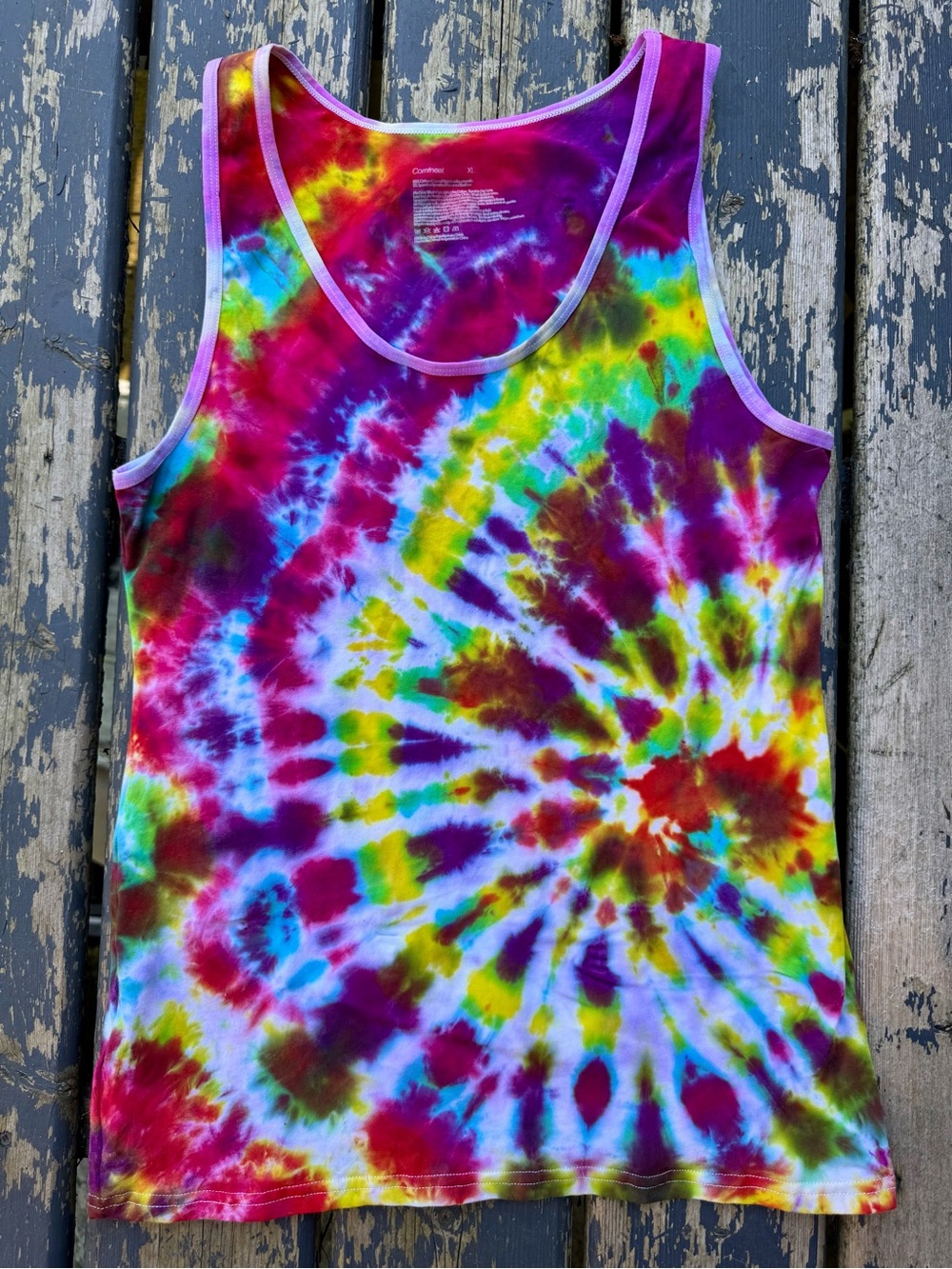 Tie-Dye Scoop Neck Tank Top — Multicolor